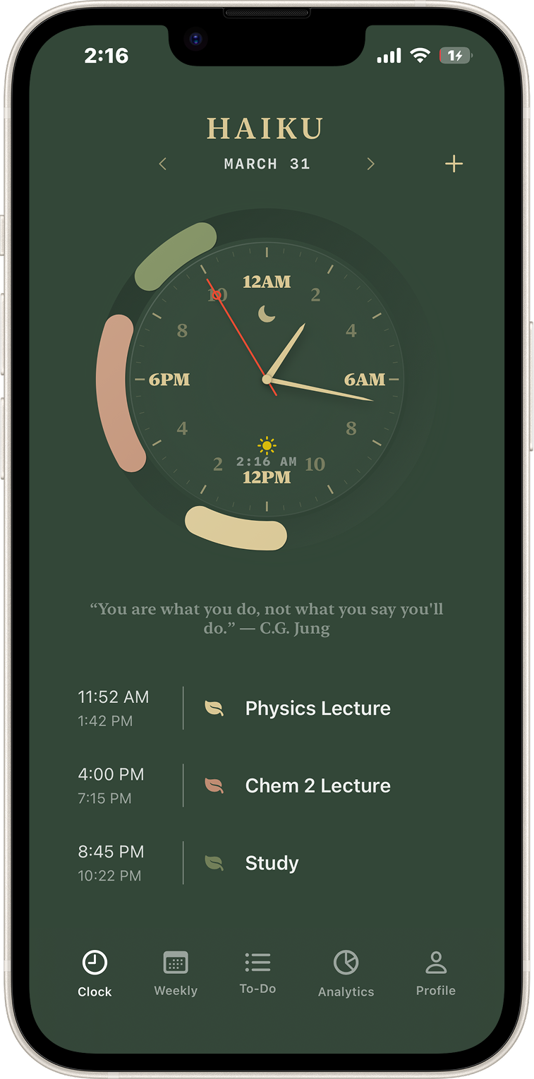 Haiku app on an iPhone mockup